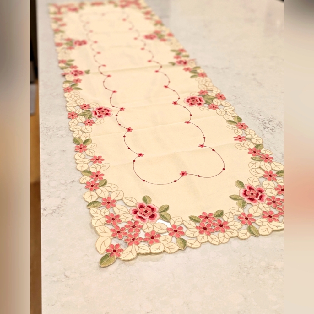 Embroidered 52" x 14" Tablecloth